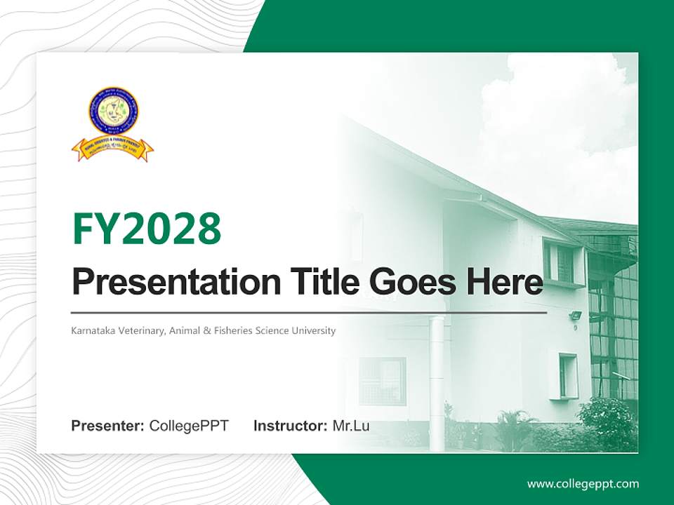 Karnataka Veterinary, Animal & Fisheries Science University Academic Presentation/Research Findings Report PPT Template4:3 ratio PPT effect preview image5