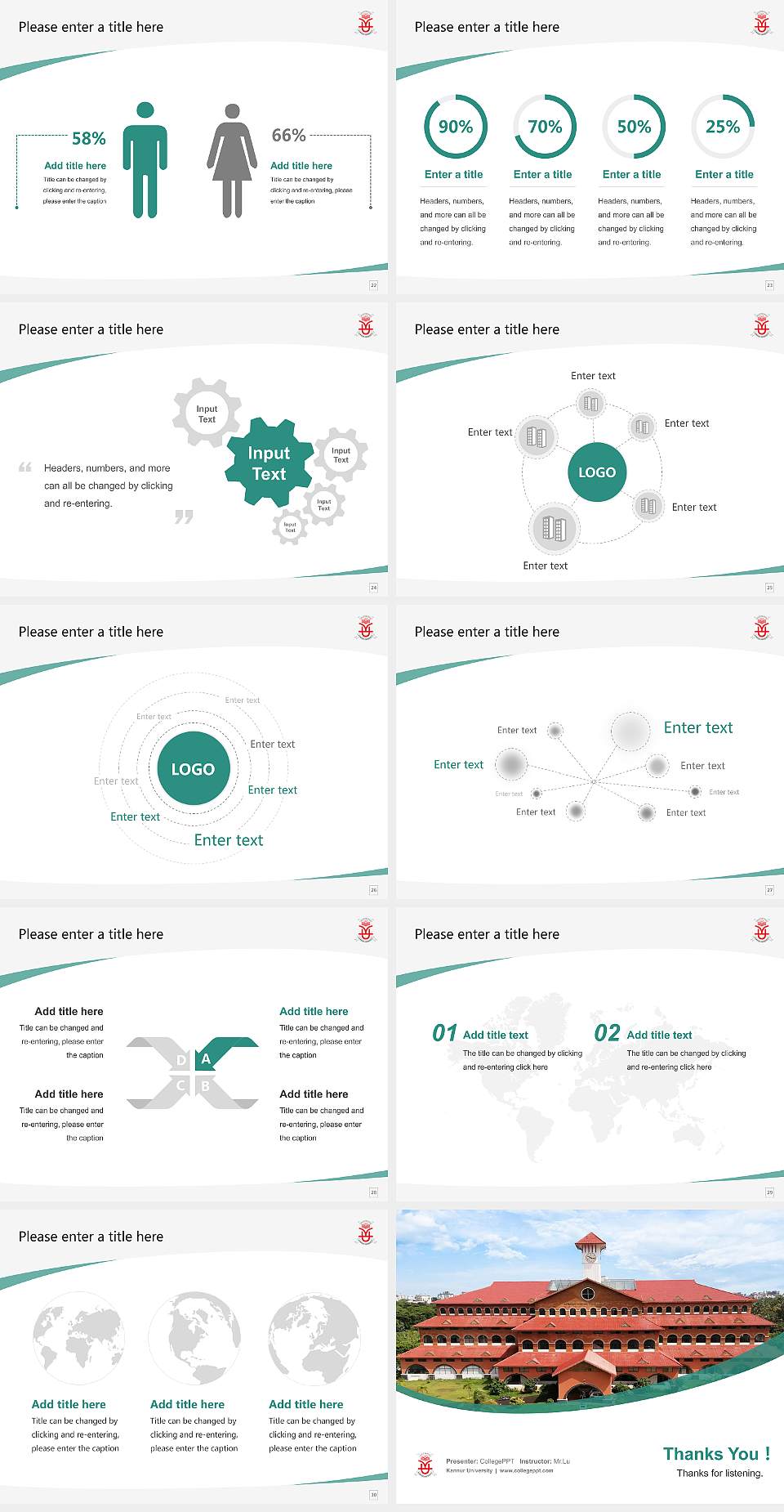 Kannur University Course/Courseware Creation PPT Template4:3 ratio PPT effect preview image4