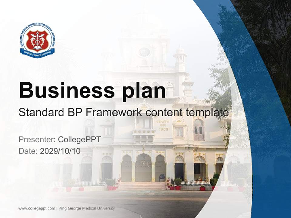 King George Medical University Competition/Entrepreneurship Contest PPT Template4:3 ratio PPT effect preview image9