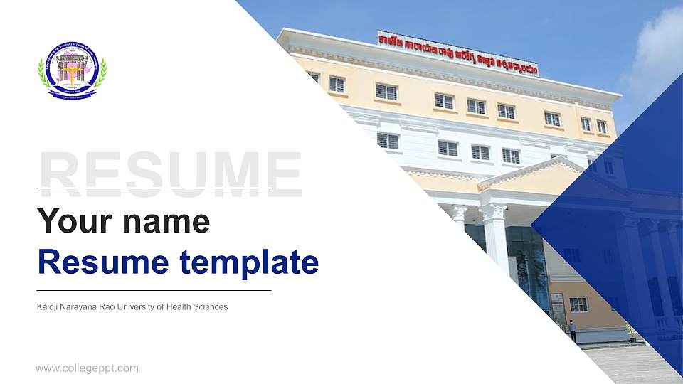 Kaloji Narayana Rao University of Health Sciences Resume PPT Template16:9 ratio PPT effect preview image
