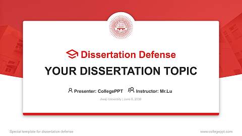 Jiwaji University Graduation Thesis Defense PPT Template