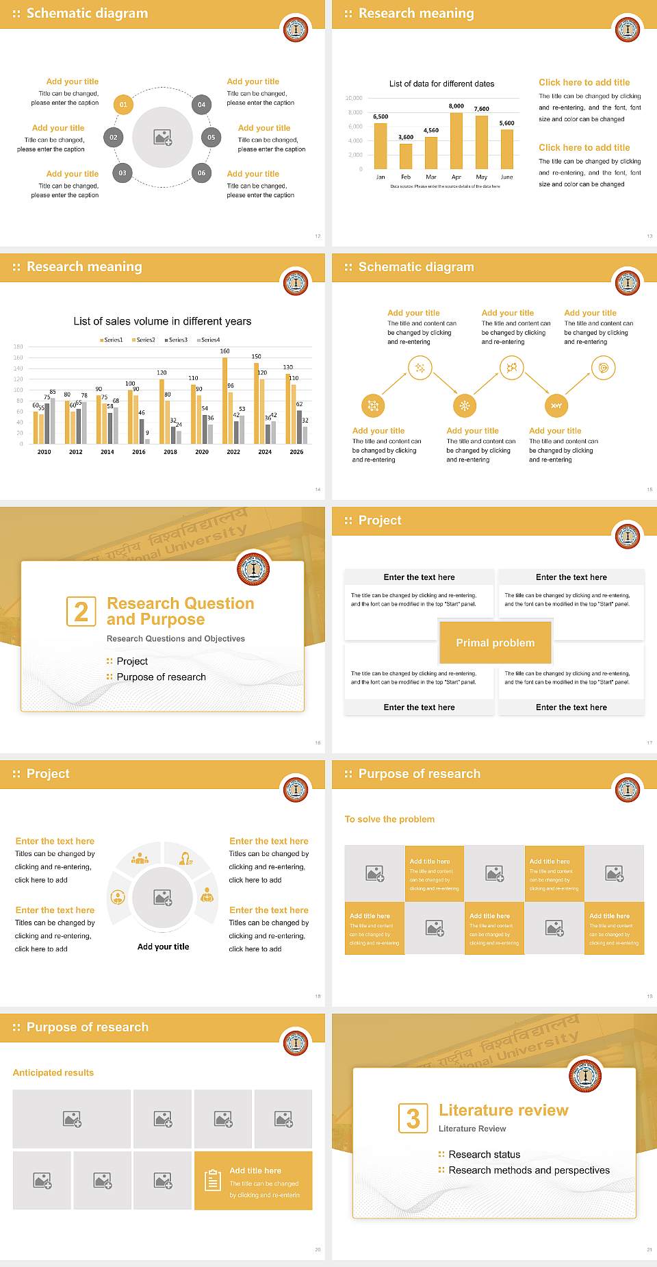 Jodhpur National University Graduation Thesis Defense PPT Template4:3 ratio PPT effect preview image3