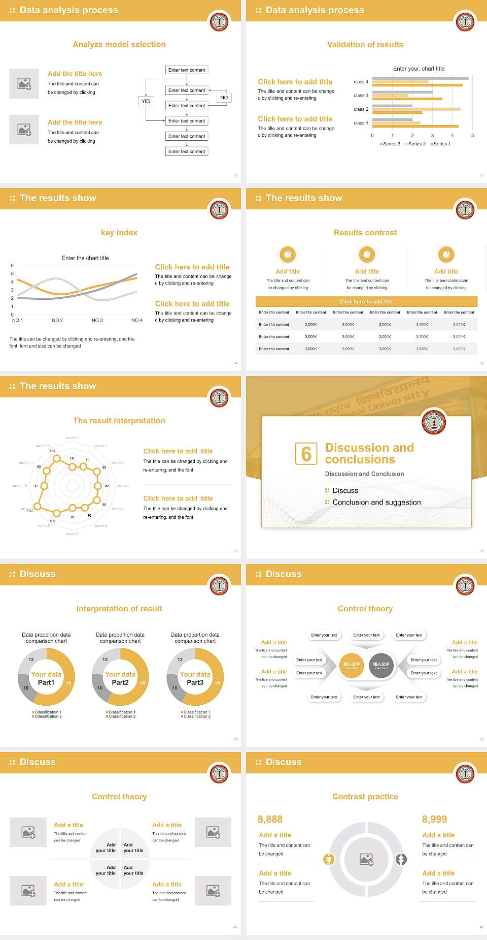 Jodhpur National University Graduation Thesis Defense PPT Template4:3 ratio PPT effect preview image5