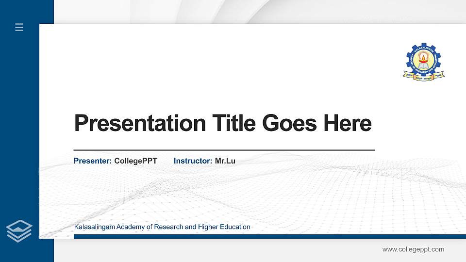 Kalasalingam Academy of Research and Higher Education Thesis Proposal/Graduation Defense PPT Template16:9 ratio PPT effect preview image