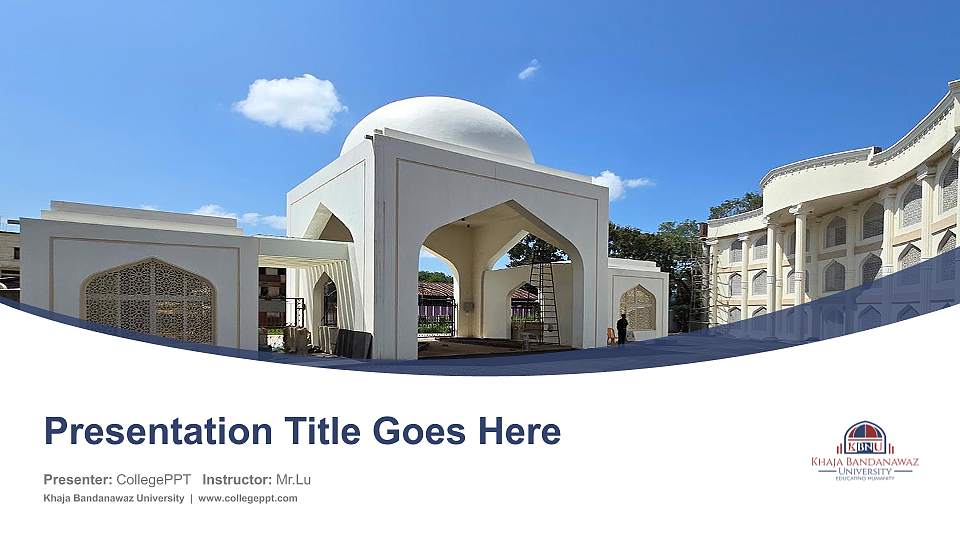 Khaja Bandanawaz University Course/Courseware Creation PPT Template16:9 ratio PPT effect preview image