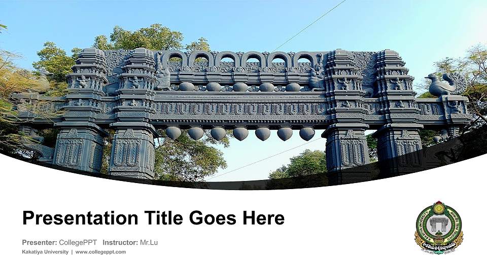 Kakatiya University Course/Courseware Creation PPT Template16:9 ratio PPT effect preview image