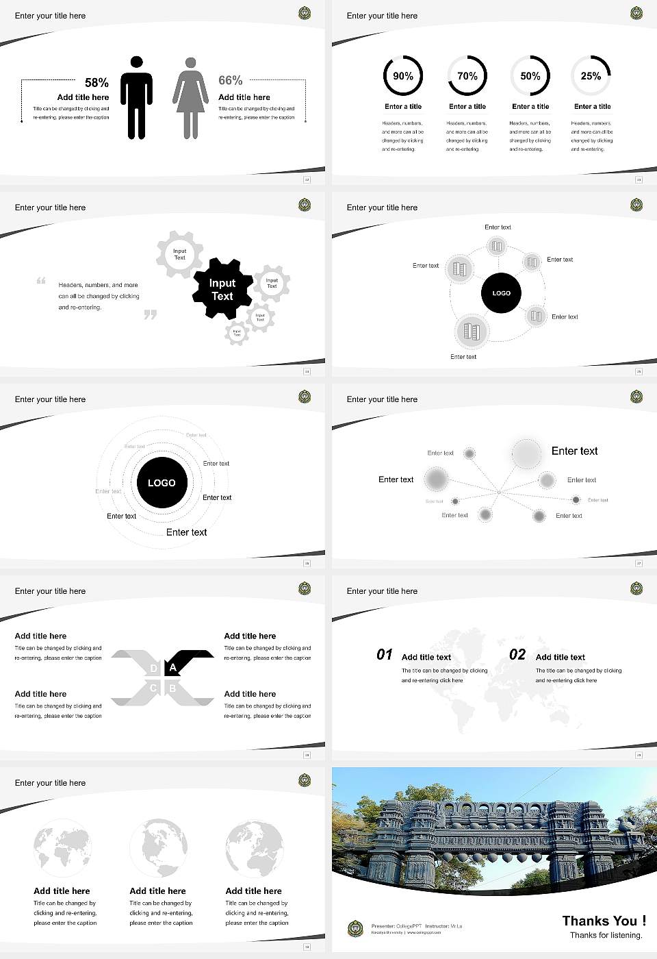 Kakatiya University Course/Courseware Creation PPT Template16:9 ratio PPT effect preview image4