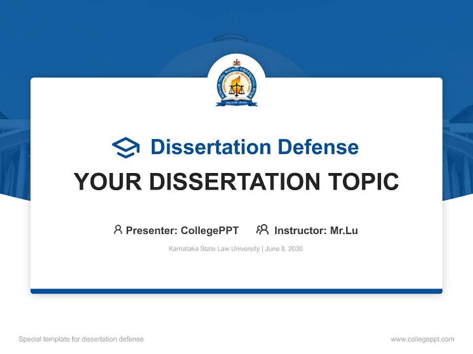 Karnataka State Law University Graduation Thesis Defense PPT Template4:3 ratio PPT effect preview image7