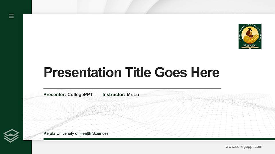 Kerala University of Health Sciences Thesis Proposal/Graduation Defense PPT Template16:9 ratio PPT effect preview image