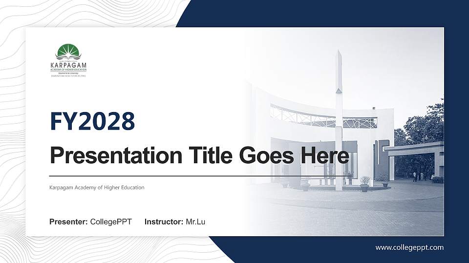 Karpagam Academy of Higher Education Academic Presentation/Research Findings Report PPT Template16:9 ratio PPT effect preview image