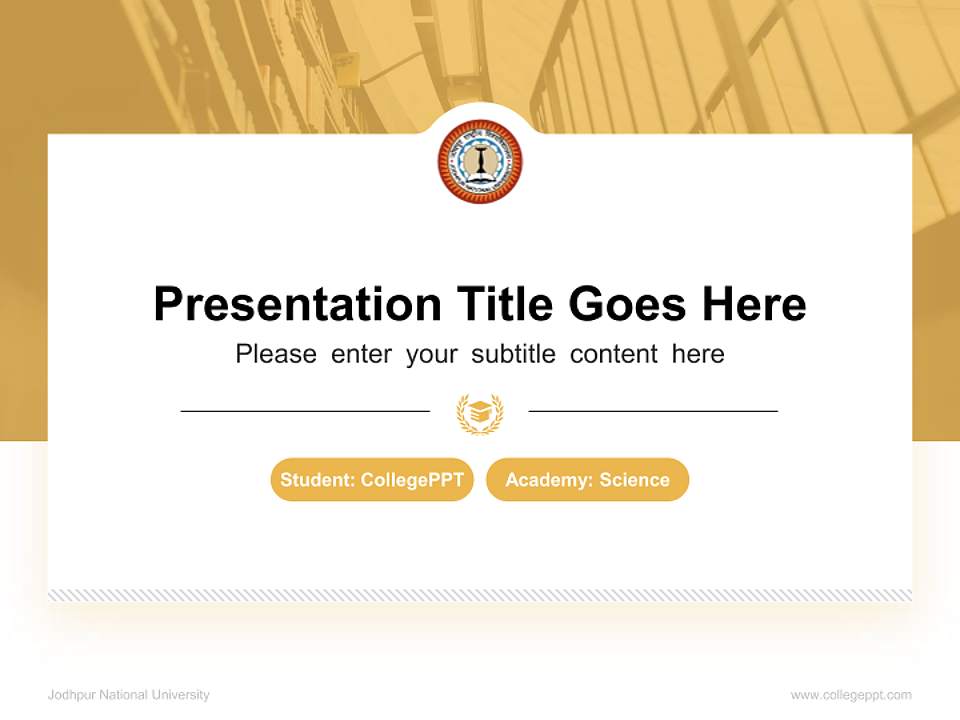 Jodhpur National University National Scholarship Defense PPT Template4:3 ratio PPT effect preview image4