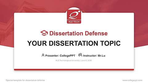 KLE Technological University Graduation Thesis Defense PPT Template