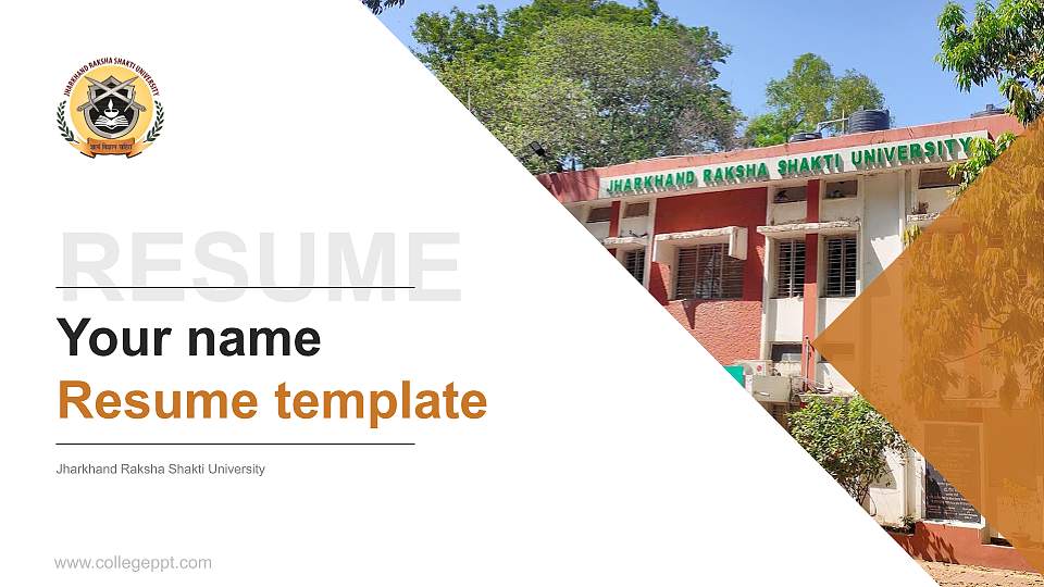 Jharkhand Raksha Shakti University Resume PPT Template16:9 ratio PPT effect preview image1