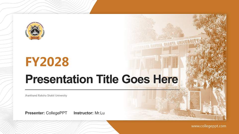 Jharkhand Raksha Shakti University Academic Presentation/Research Findings Report PPT Template16:9 ratio PPT effect preview image