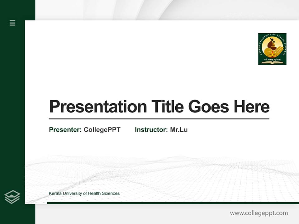 Kerala University of Health Sciences Thesis Proposal/Graduation Defense PPT Template4:3 ratio PPT effect preview image5