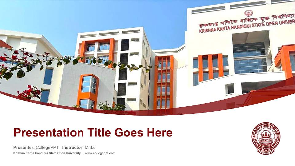 Krishna Kanta Handiqui State Open University Course/Courseware Creation PPT Template16:9 ratio PPT effect preview image