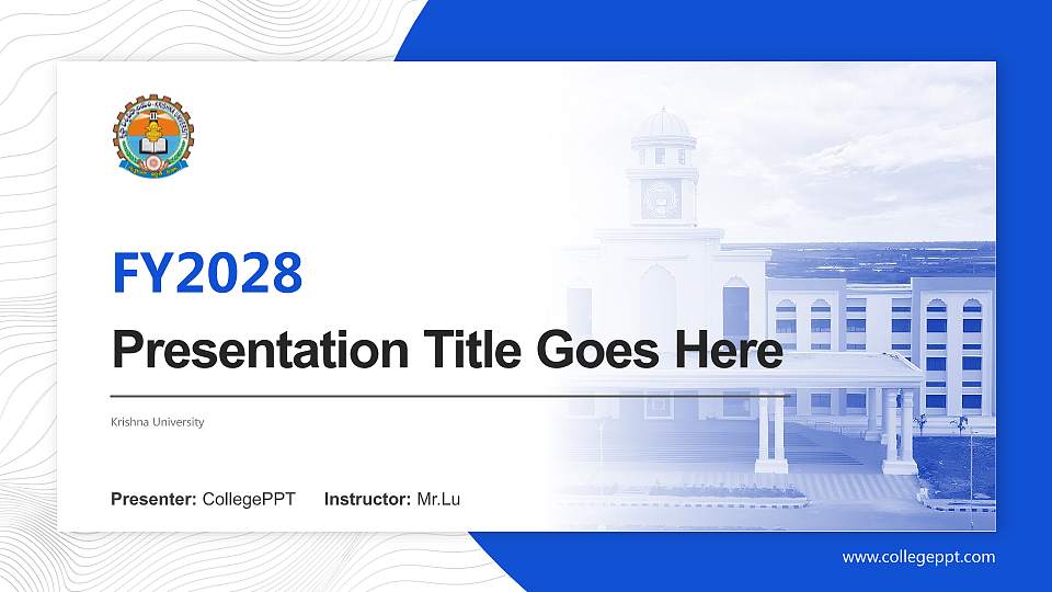Krishna University Academic Presentation/Research Findings Report PPT Template16:9 ratio PPT effect preview image