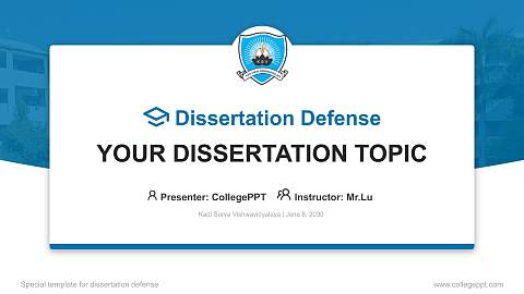 Kadi Sarva Vishwavidyalaya Graduation Thesis Defense PPT Template