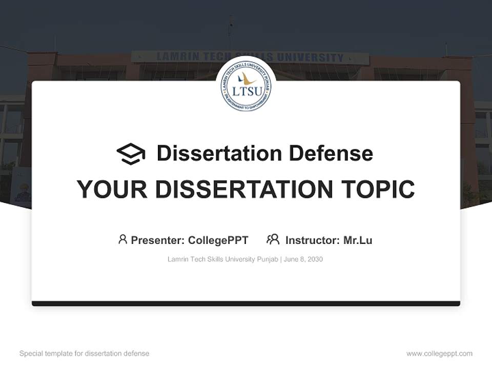 Lamrin Tech Skills University Punjab Graduation Thesis Defense PPT Template4:3 ratio PPT effect preview image7