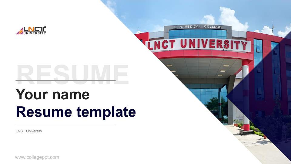 LNCT University Resume PPT Template16:9 ratio PPT effect preview image