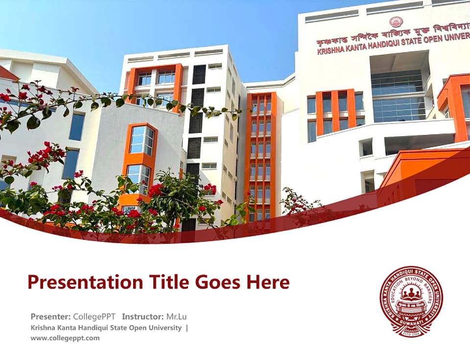 Krishna Kanta Handiqui State Open University Course/Courseware Creation PPT Template4:3 ratio PPT effect preview image5