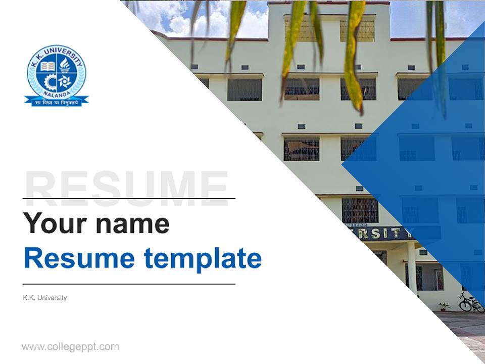 K.K. University Resume PPT Template4:3 ratio PPT effect preview image5