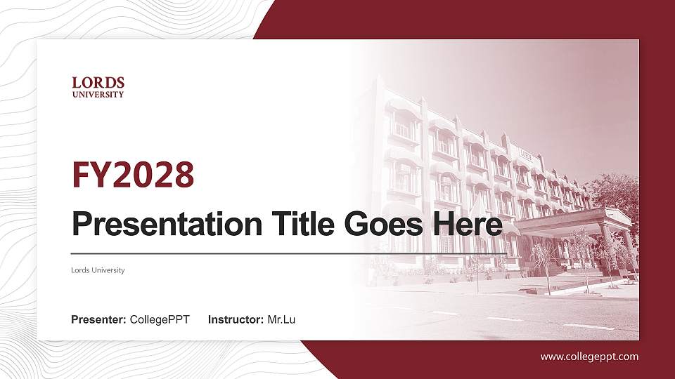 Lords University Academic Presentation/Research Findings Report PPT Template16:9 ratio PPT effect preview image