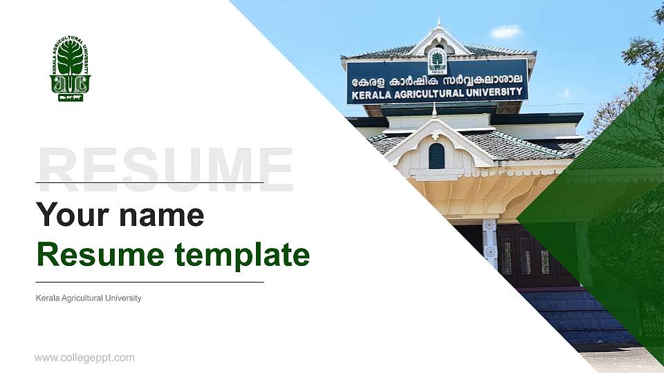 Kerala Agricultural University Resume PPT Template16:9 ratio PPT effect preview image