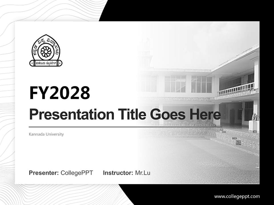 Kannada University Academic Presentation/Research Findings Report PPT Template4:3 ratio PPT effect preview image5