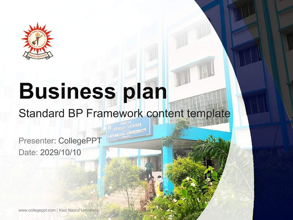 Kazi Nazrul University Competition/Entrepreneurship Contest PPT Template4:3 ratio PPT effect preview image9