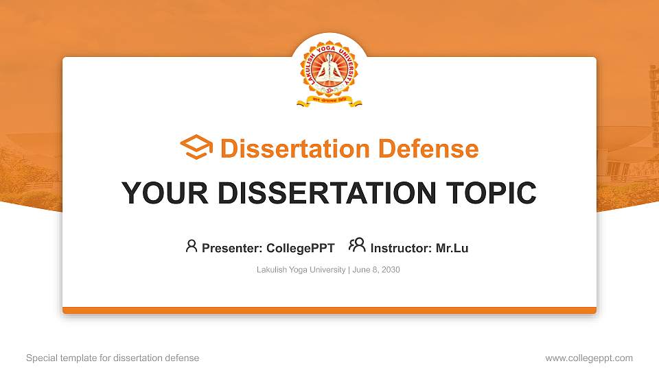 Lakulish Yoga University Graduation Thesis Defense PPT Template16:9 ratio PPT effect preview image