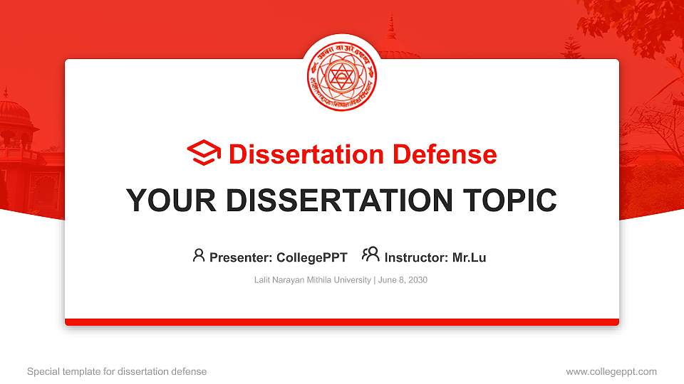 Lalit Narayan Mithila University Graduation Thesis Defense PPT Template16:9 ratio PPT effect preview image1