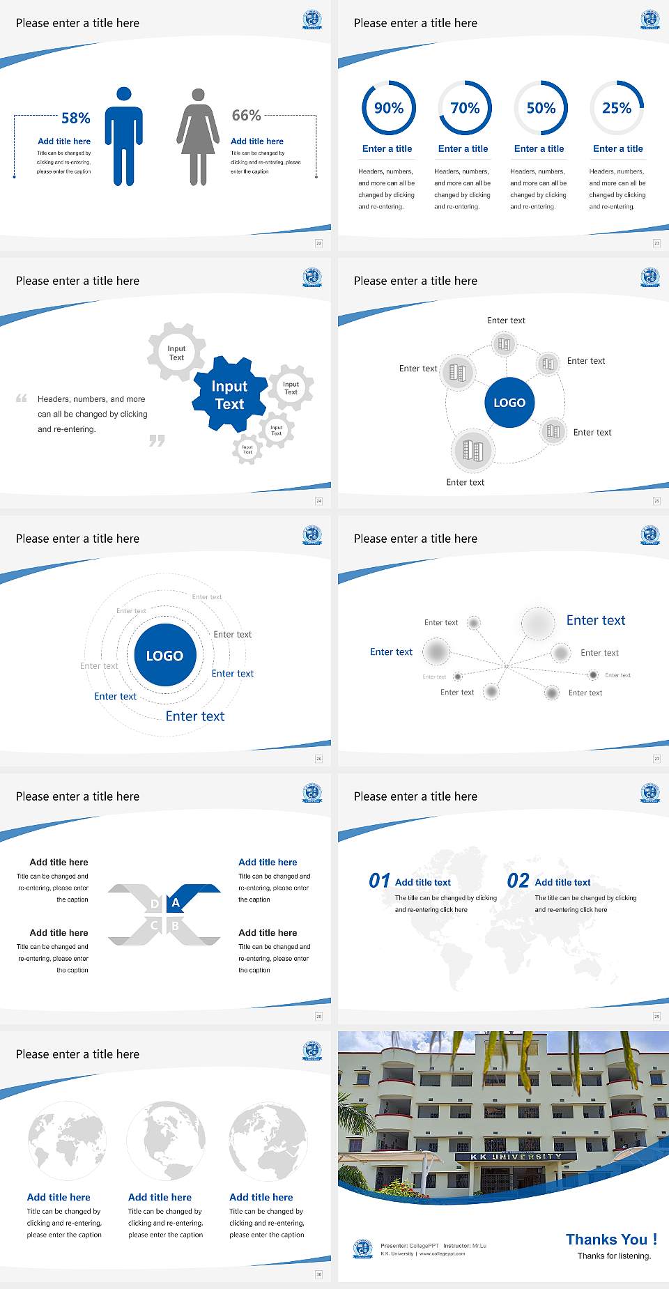 K.K. University Course/Courseware Creation PPT Template4:3 ratio PPT effect preview image4