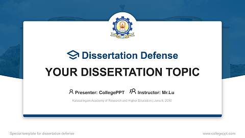 Kalasalingam Academy of Research and Higher Education Graduation Thesis Defense PPT Template