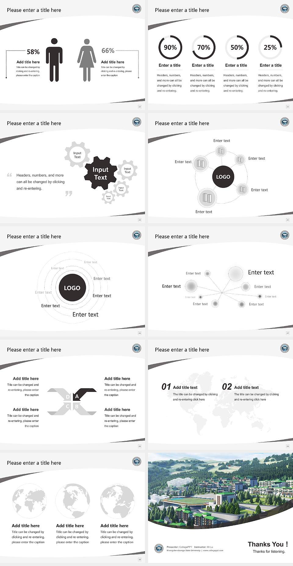 Khangchendzonga State University Course/Courseware Creation PPT Template4:3 ratio PPT effect preview image4