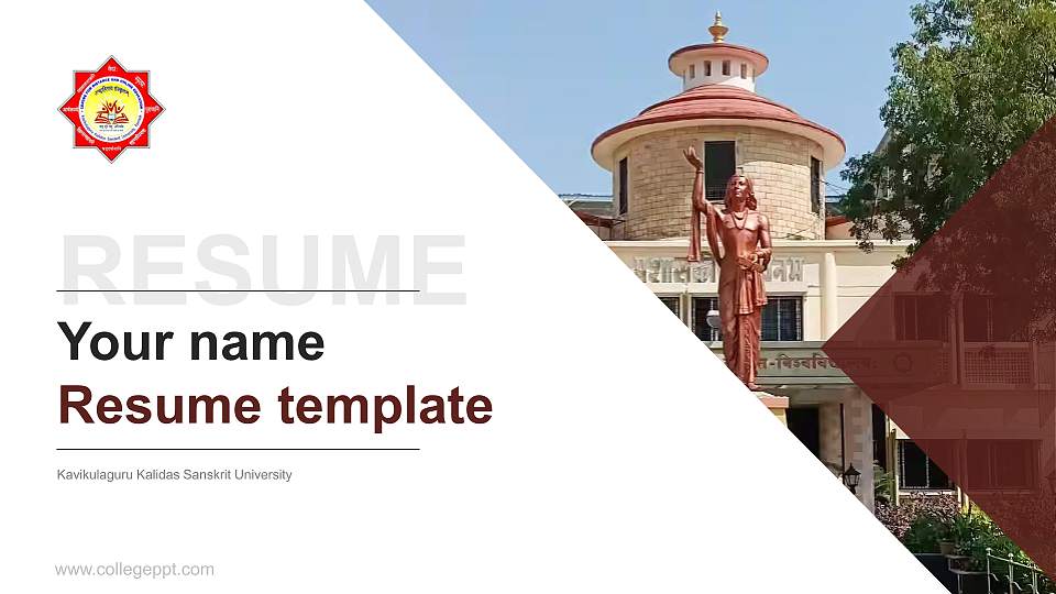 Kavikulaguru Kalidas Sanskrit University Resume PPT Template16:9 ratio PPT effect preview image