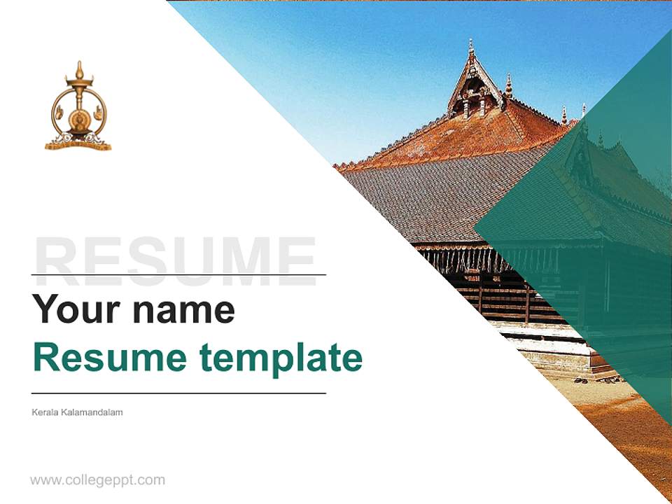Kerala Kalamandalam Resume PPT Template4:3 ratio PPT effect preview image5