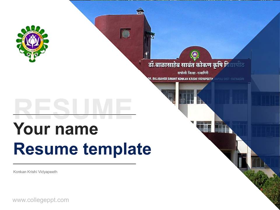 Konkan Krishi Vidyapeeth Resume PPT Template4:3 ratio PPT effect preview image5