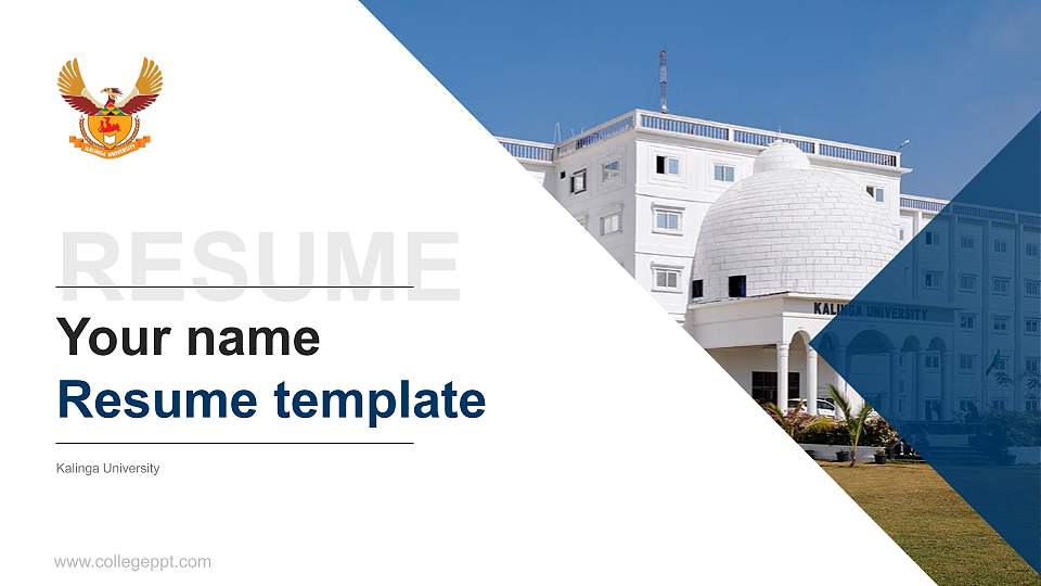 Kalinga University Resume PPT Template16:9 ratio PPT effect preview image