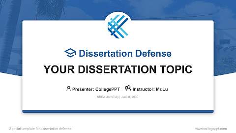 KREA University Graduation Thesis Defense PPT Template