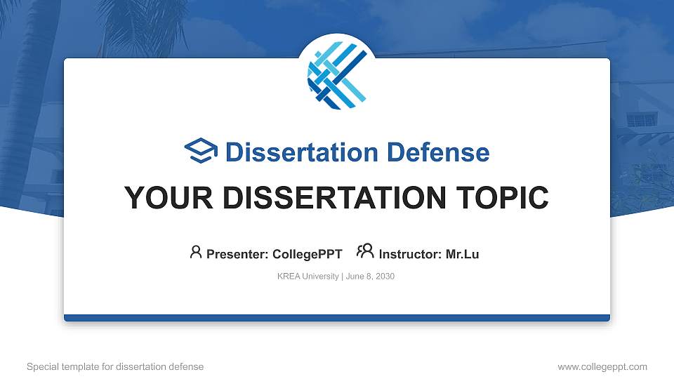 KREA University Graduation Thesis Defense PPT Template16:9 ratio PPT effect preview image