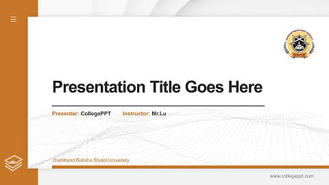 Jharkhand Raksha Shakti University Thesis Proposal/Graduation Defense PPT Template