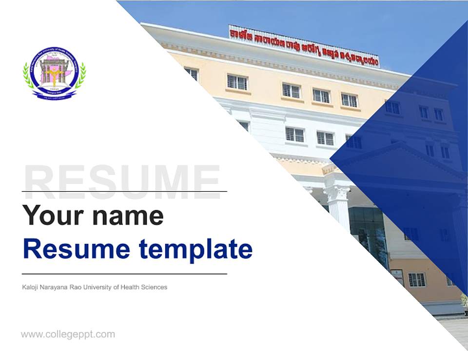 Kaloji Narayana Rao University of Health Sciences Resume PPT Template4:3 ratio PPT effect preview image5