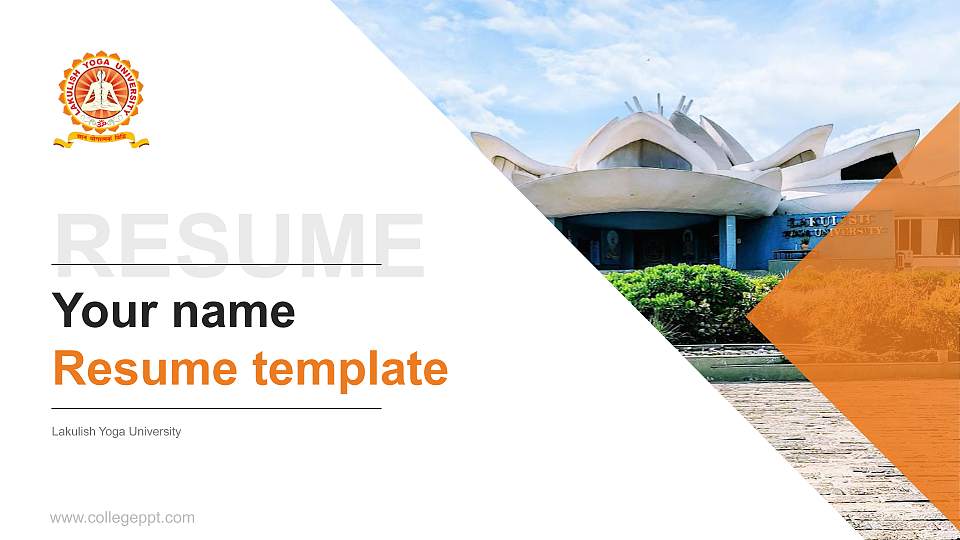 Lakulish Yoga University Resume PPT Template16:9 ratio PPT effect preview image