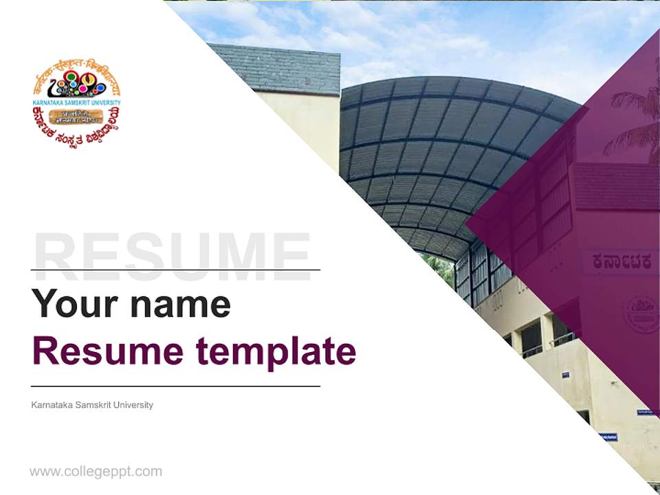 Karnataka Samskrit University Resume PPT Template4:3 ratio PPT effect preview image5
