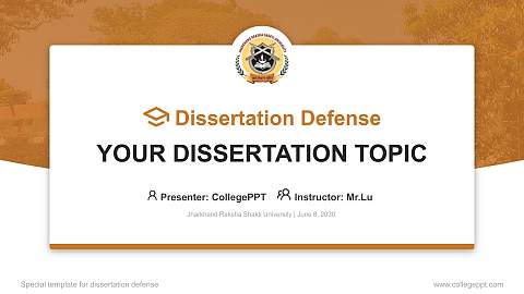 Jharkhand Raksha Shakti University Graduation Thesis Defense PPT Template