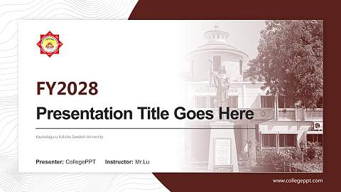 Kavikulaguru Kalidas Sanskrit University Academic Presentation/Research Findings Report PPT Template