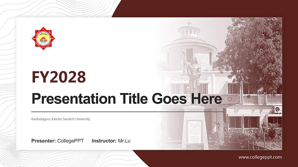 Kavikulaguru Kalidas Sanskrit University Academic Presentation/Research Findings Report PPT Template16:9 ratio PPT effect preview image