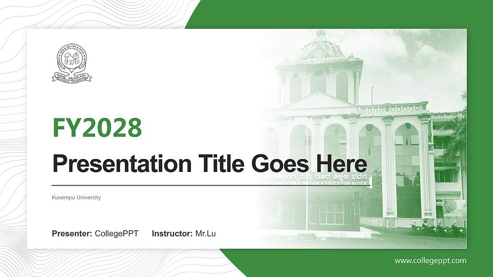 Kuvempu University Academic Presentation/Research Findings Report PPT Template16:9 ratio PPT effect preview image