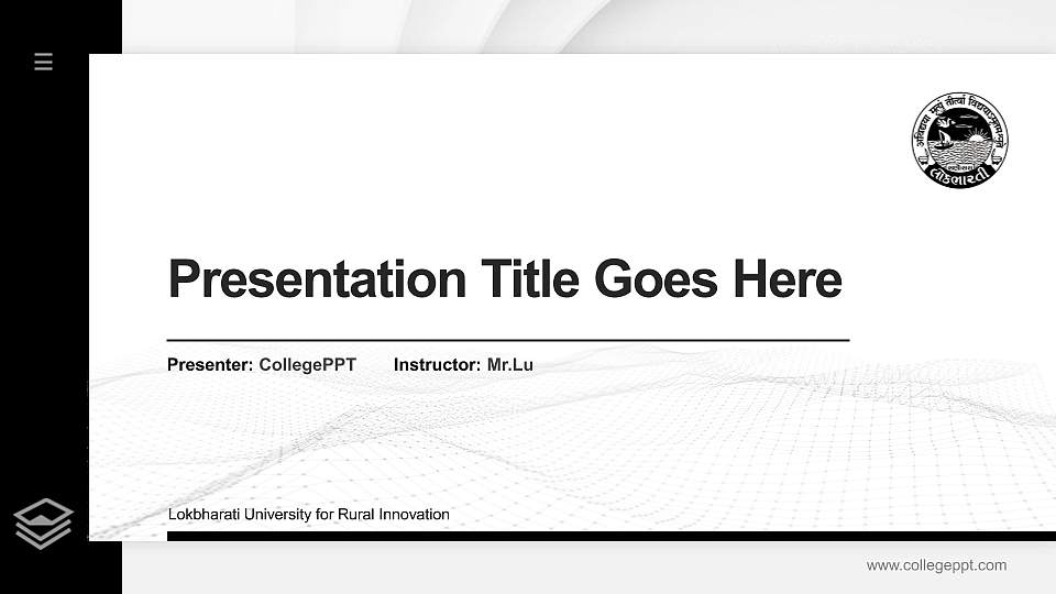 Lokbharati University for Rural Innovation Thesis Proposal/Graduation Defense PPT Template16:9 ratio PPT effect preview image